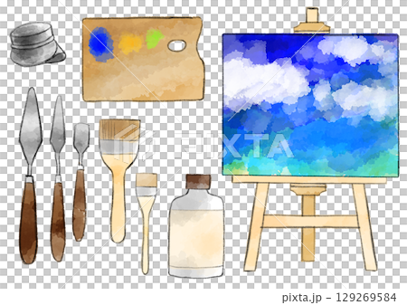 油畫集插畫，手繪，水彩風格 129269584