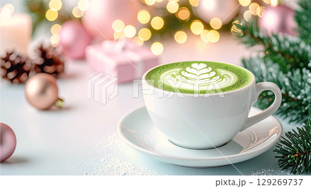 クリスマス　抹茶ラテ 129269737