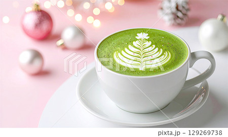クリスマス　抹茶ラテ 129269738