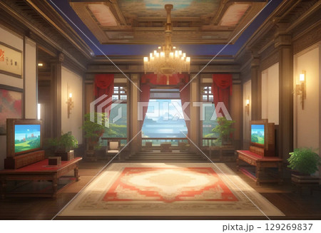 ピクセルアート風の風景 129269837