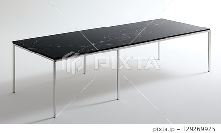 Black marble table with silver legs Black marble table with silver legs 129269925