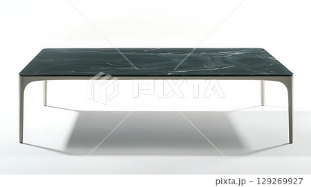 Black marble table with a silver frame Black marble table with a silver frame 129269927