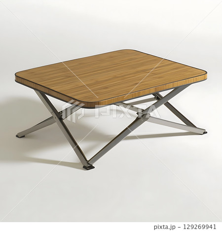 Wooden table with a metal frame 129269941