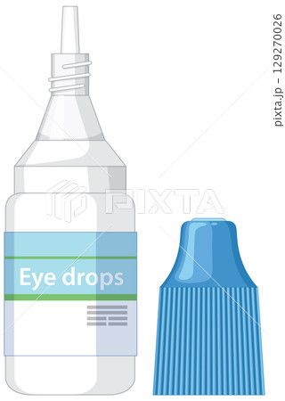 Sterile Eye Drops Bottle with Blue Cap Illustration 129270026