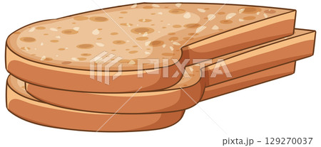 Three Slices of White Bread in Flat Vector Style Three Slices of White Bread in Flat Vector Style 129270037