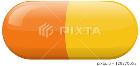 Orange and Yellow Vitamin Capsule Vector...のイラスト素材 [129270055] - PIXTA