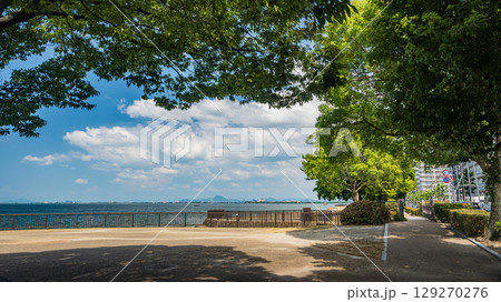 琵琶湖なぎさ公園夏景色 滋賀県大津市 琵琶湖なぎさ公園夏景色 滋賀県大津市 129270276