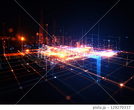 デジタル　テクノロジー　生成AI　背景　 129270337