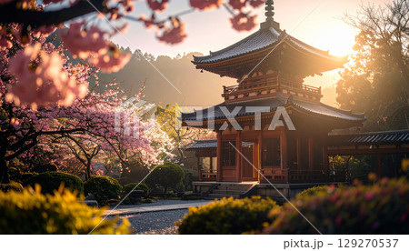 寺　風景　生成AI　背景　 129270537