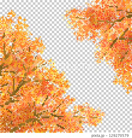 一棵樹與秋葉的背景插圖 129270579