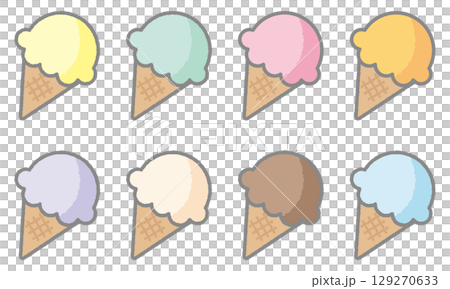 Colorful ice cream material 129270633