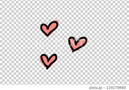 手書きカラーイラスト　ハート 129270660