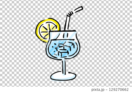 手繪彩色飲料插圖 手繪彩色飲料插圖 129270662