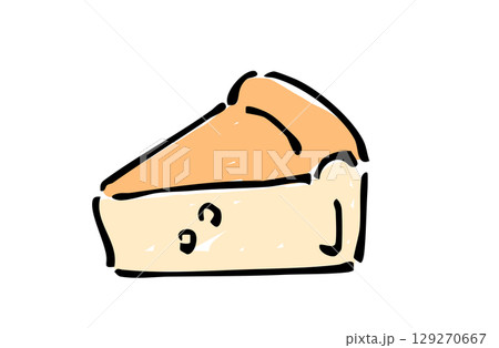 手書きカラーイラスト チーズケーキ 手書きカラーイラスト チーズケーキ 129270667