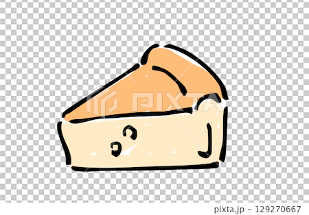 手書きカラーイラスト チーズケーキ 手書きカラーイラスト チーズケーキ 129270667