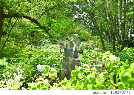 紫陽花と水子地蔵尊 紫陽花と水子地蔵尊 129270779