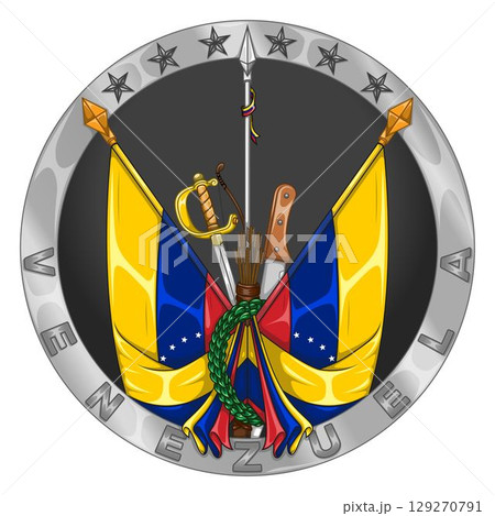 Logo with flag of the republic of Venezuela 129270791