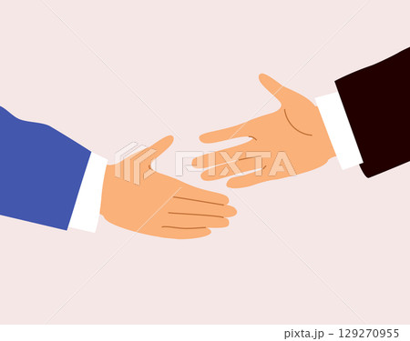 Cartoon Vector of Business Handshake Close-Up Illustration Cartoon Vector of Business Handshake Close-Up Illustration 129270955