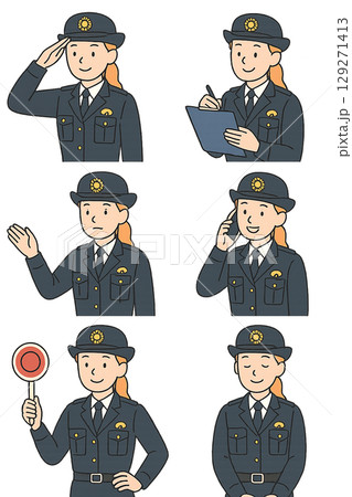 婦警さんのイラスト 129271413