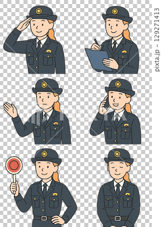 婦警さんのイラスト 129271413