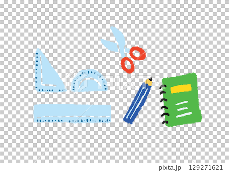 Hand-drawn cute stationery illustrations 129271621