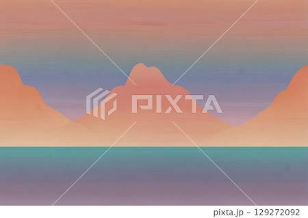 Illustration mountain and water gradient background Illustration mountain and water gradient background 129272092