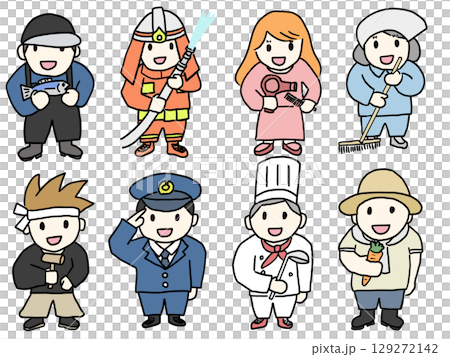 從事不同工作的人 129272142