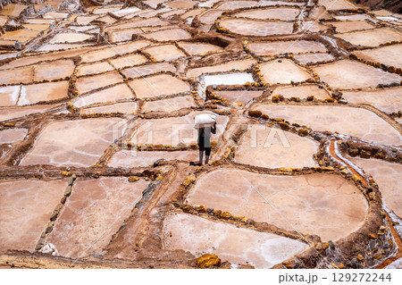 Salt terraces at Salinas de Maras in the Sacred Valley, Peru Salt terraces at Salinas de Maras in the Sacred Valley, Peru 129272244