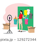 Seller character set in modern style Seller character set in modern style 129272344