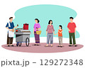 People waiting to buy street food character set in modern style People waiting to buy street food character set in modern style 129272348