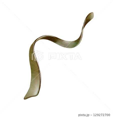Green silk ribbon in vintage style as a symbol of ecology,mental health awareness and spiritual growth for eco-packing, therapy branding.Hand drawn watercolor illustration isolated on white Green silk ribbon in vintage style as a symbol of ecology,mental health awareness and spiritual growth for eco-packing, therapy branding.Hand drawn watercolor illustration isolated on white 129272700