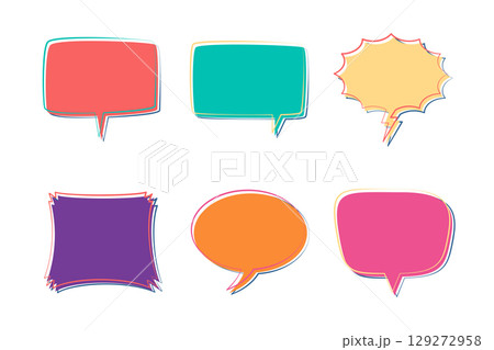Colorful Speech Bubble Icon Set 129272958