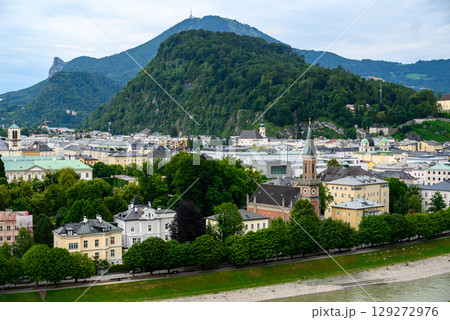 Salzach River and cityscape of Salzburg, birthplace of Mozart in Austria Salzach River and cityscape of Salzburg, birthplace of Mozart in Austria 129272976