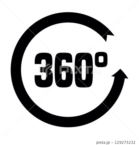 simple 360 degrees icon isolated vector illustration 129273232
