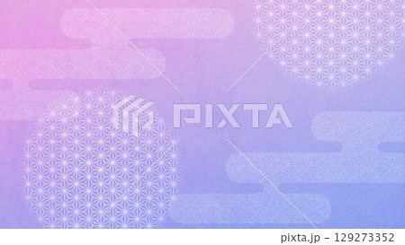 和柄をあしらったグラデーション　和風背景デザイン 129273352