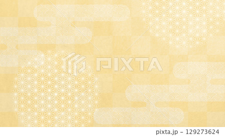 和柄をあしらった和風背景デザイン 和柄をあしらった和風背景デザイン 129273624