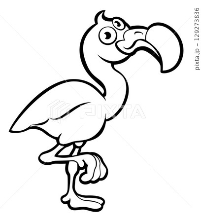 Flamingo Tropical Bird Cartoon Animal Illustration 129273836