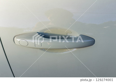Green Car Door Handle with Soft Sunlight Green Car Door Handle with Soft Sunlight 129274001