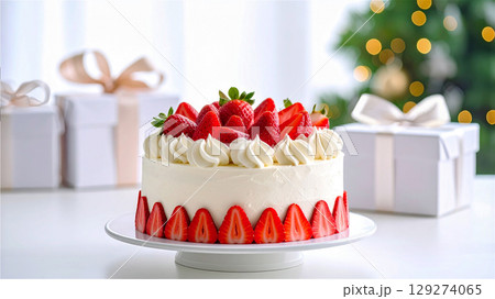 いちごのクリスマスケーキ 129274065