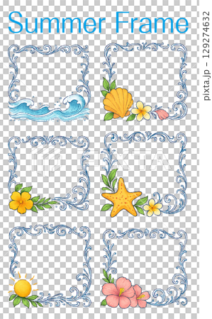 Beautiful summer and resort themed frames 129274632