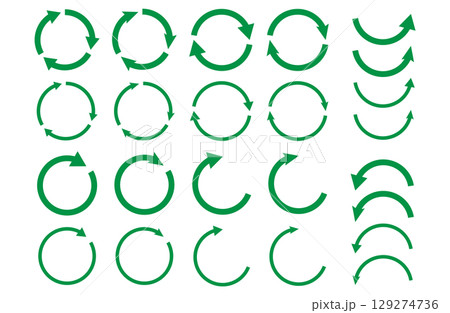 リサイクル・エコロジー矢印ベクターイラストセット 129274736