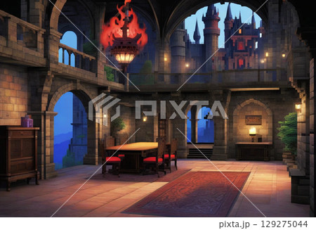 ピクセルアート風の風景 129275044