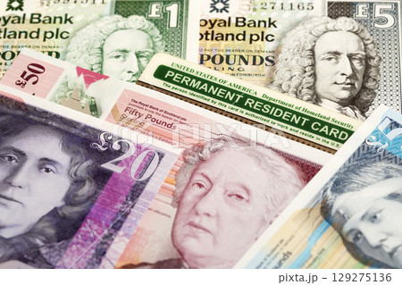 American Permanent Resident Card on Scottish Pounds 129275136