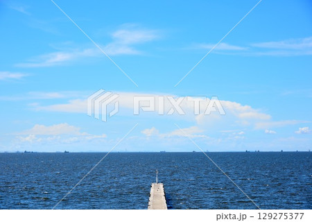 千葉市 爽やかな青空と検見川の浜 千葉市 爽やかな青空と検見川の浜 129275377