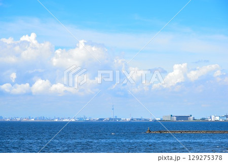 千葉市 爽やかな青空と検見川の浜 千葉市 爽やかな青空と検見川の浜 129275378