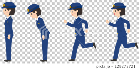 女警官側身全身第 1 部分 129275721