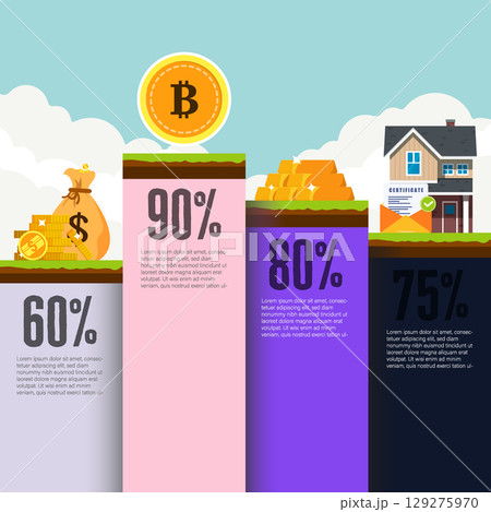 Infographic Of Financial Investment Percentage Infographic Of Financial Investment Percentage 129275970