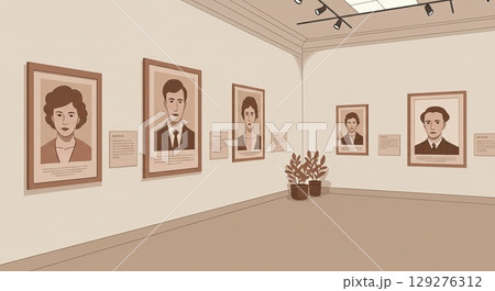 Portraits of victims line memorial wall, sad portraits tell a tragic story 129276312