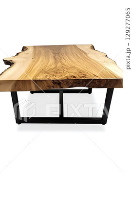 Wooden table with a black frame 129277065