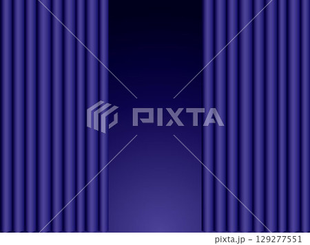 カーテン、m14紺、半開B 129277551